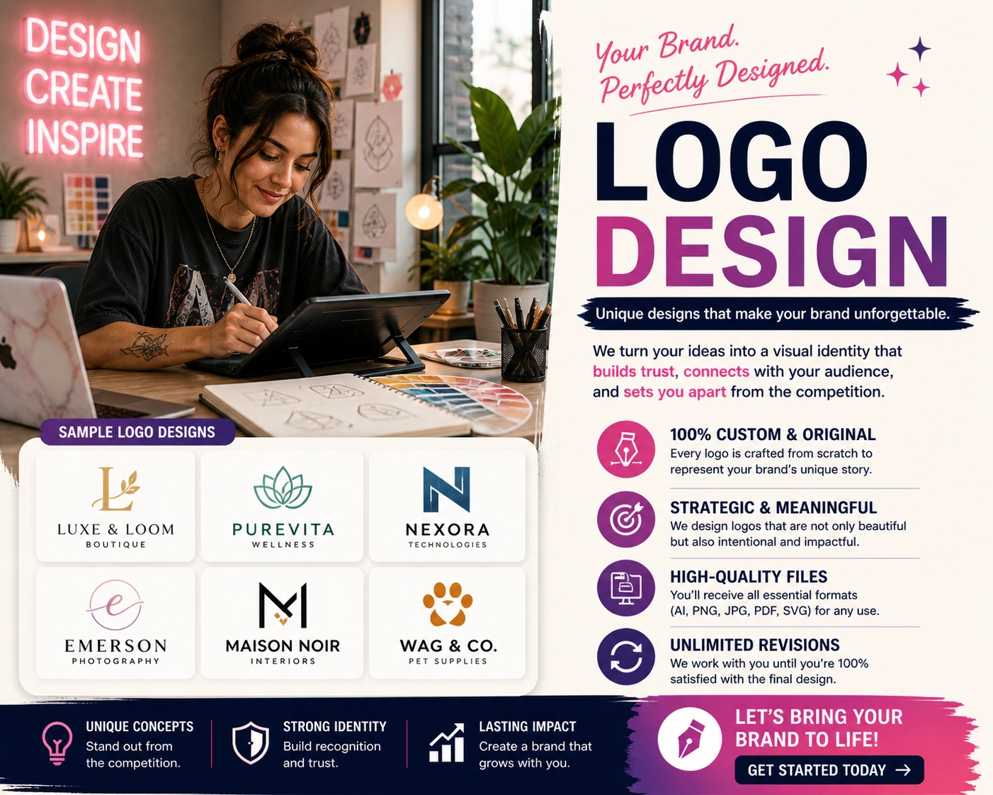 Diseño de Logotipos e Identidad de Marca Única