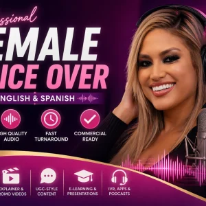 Grabaciones de doblaje femenina en inglés o español