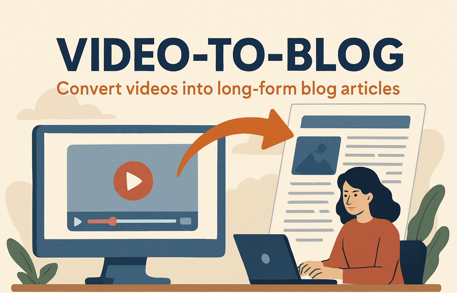 Convierte vídeos sin esfuerzo en artículos largos para blogs
