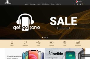 Getgofone Estudio de caso de página principal de venta de accesorios para teléfonos