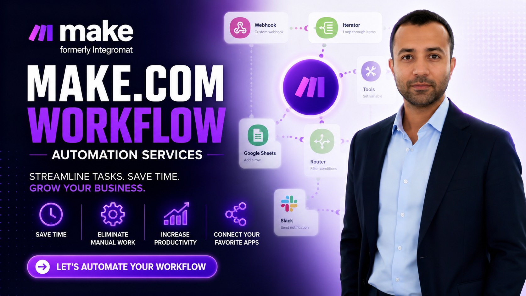 Crea una automatización de flujo de trabajo con Make.com