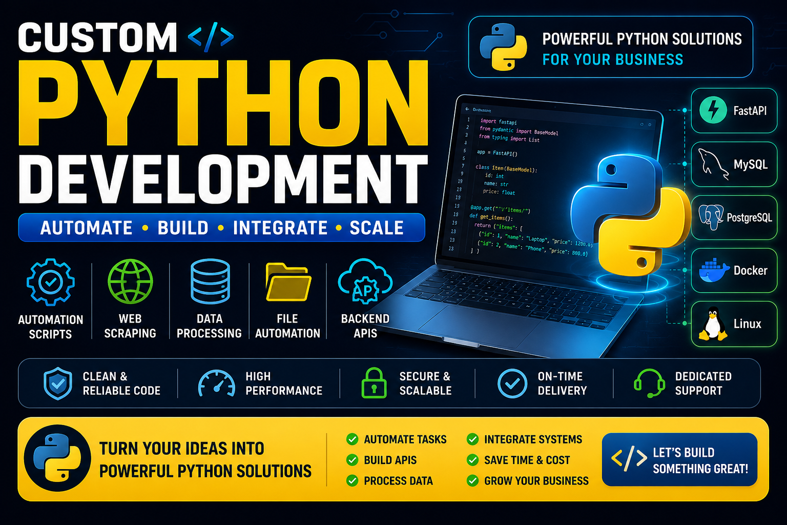Desarrollaré scripts de automatización en Python, APIs, web scraping y soluciones de IA